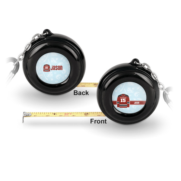 Hockey 6-Ft Pocket Tape Measure with Carabiner Hook - Front and Back