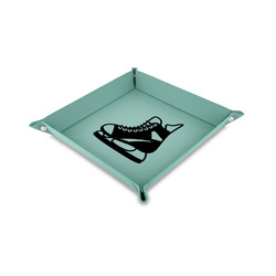 Hockey 6" x 6" Teal Faux Leather Valet Tray