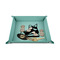 Hockey 6" x 6" Teal Leatherette Snap Up Tray - STYLED