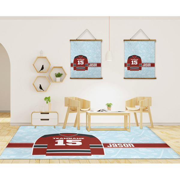 Hockey 8'x10' Indoor Area Rugs - IN CONTEXT