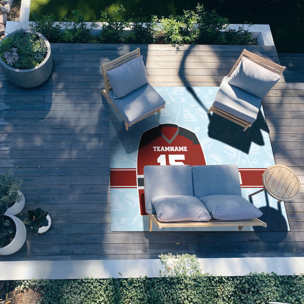 Hockey 8'x10' Patio Rug - In context