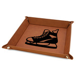 Hockey 9" x 9" Leather Valet Tray w/ Name and Number