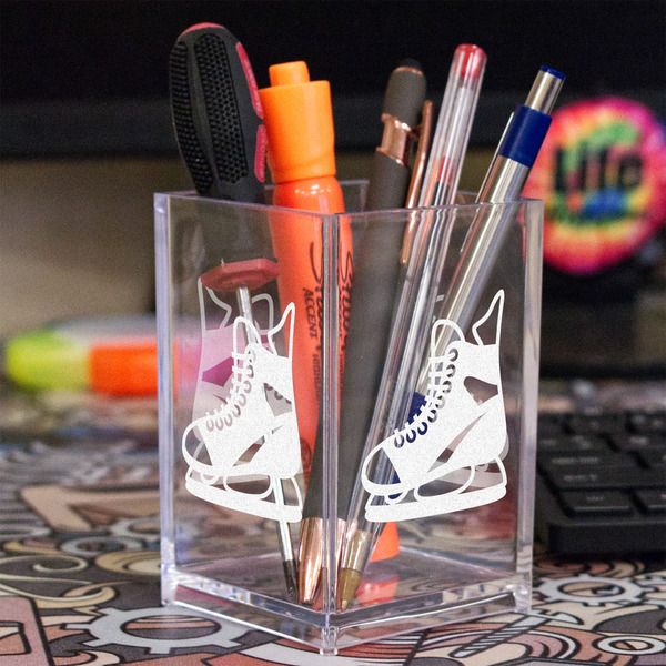 Hockey Acrylic Pen Holder - In Context