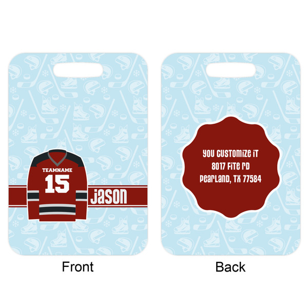 Hockey Aluminum Luggage Tag (Front + Back)