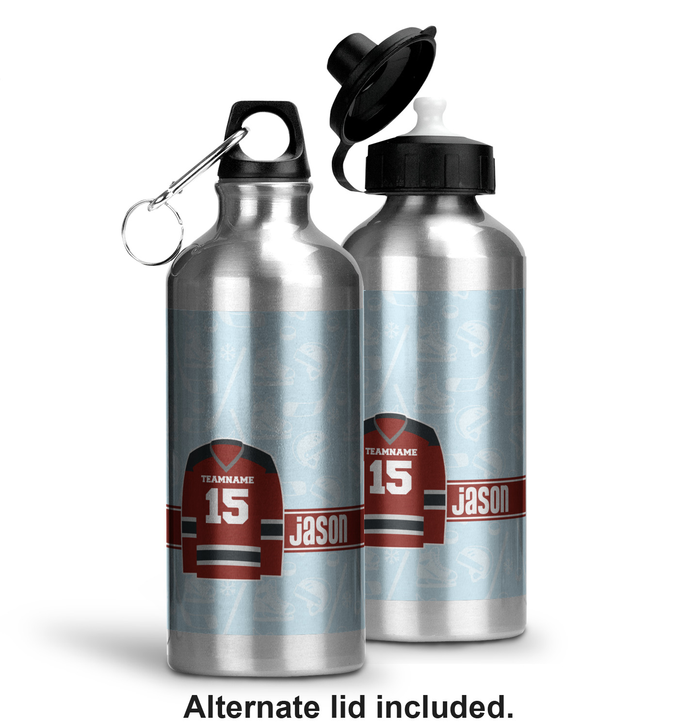Hockey Water Bottle Aluminum 20 oz (Personalized) YouCustomizeIt