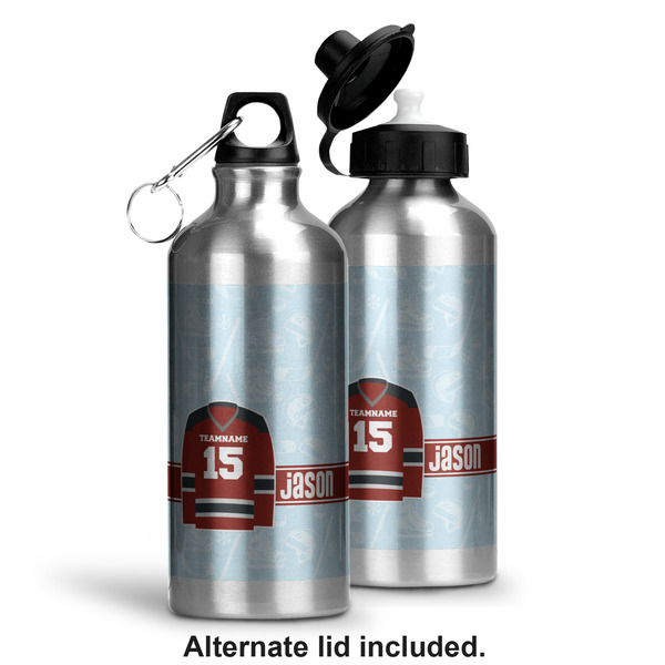Hockey Aluminum Water Bottle - Alternate lid options