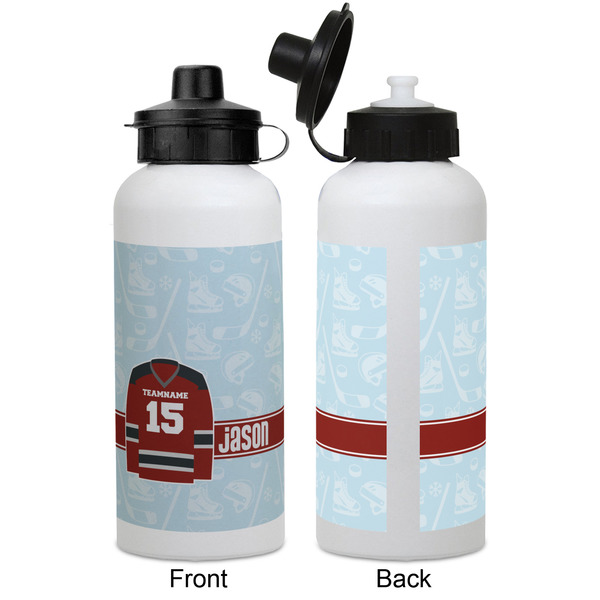 Hockey Aluminum Water Bottle - White APPROVAL