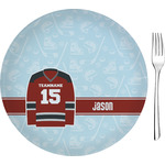 Hockey 8" Glass Appetizer / Dessert Plates - Single or Set (Personalized)