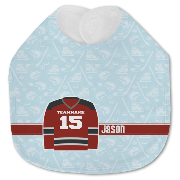 Custom Hockey Jersey Knit Baby Bib w/ Name and Number