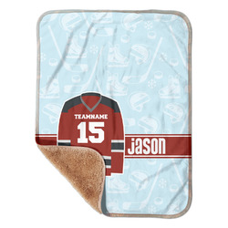Hockey Sherpa Baby Blanket - 30" x 40" w/ Name and Number