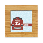 Hockey Bamboo Trivet with Ceramic Tile Insert (Personalized)