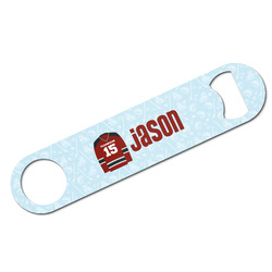 Hockey Bar Bottle Opener - White w/ Name and Number