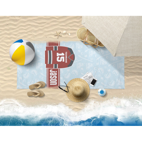 Hockey Beach Towel Lifestyle