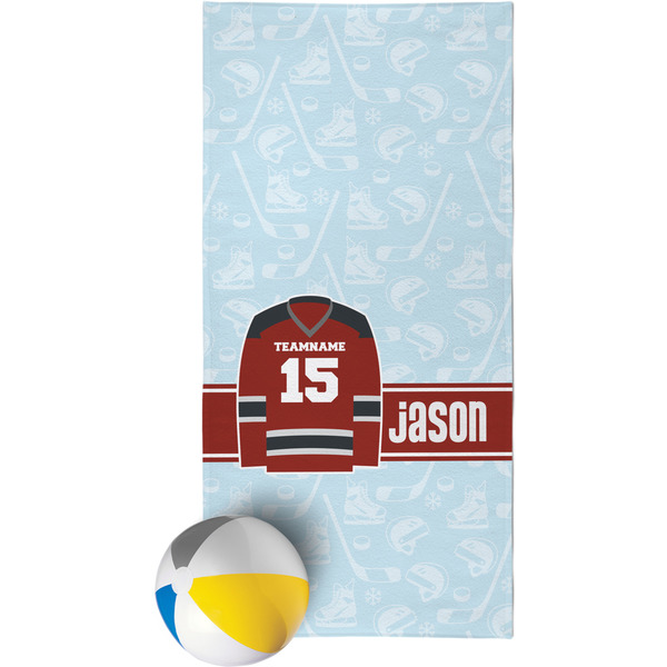 Custom Hockey Beach Towel (Personalized)