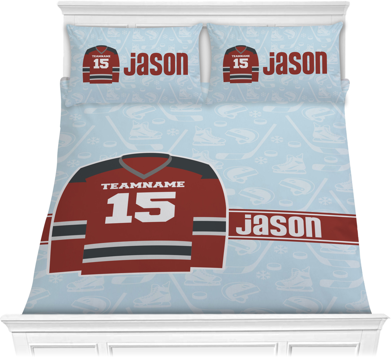 Hockey Comforter Set Full / Queen (Personalized) YouCustomizeIt