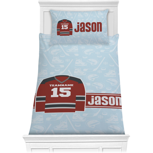 Custom Hockey Comforter Set - Twin (Personalized)