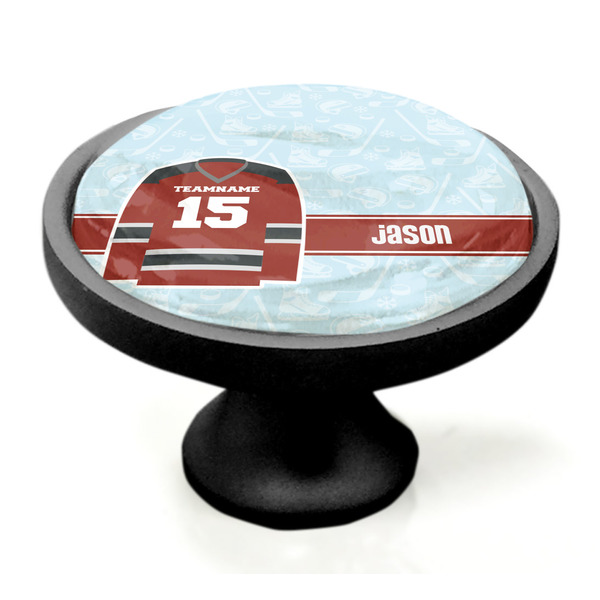 Hockey Black Custom Cabinet Knob (Side)