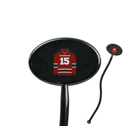 Hockey 7" Oval Plastic Stir Sticks - Black - Double Sided (Personalized)