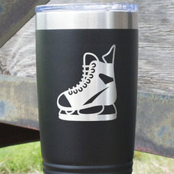 Hockey 20 oz Stainless Steel Tumbler - Black - Double Sided (Personalized)