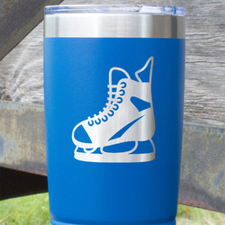 Hockey 20 oz Stainless Steel Tumbler - Royal Blue - Single Sided