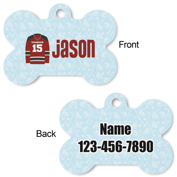 Hockey Bone Shaped Dog ID Tag - Large - Approval