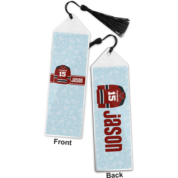 Hockey Bookmark with tassel - Front and Back