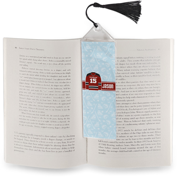Hockey Bookmark with tassel - In book