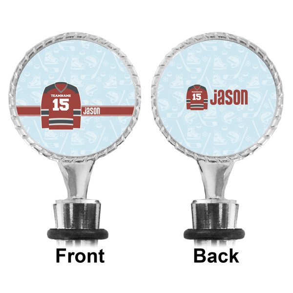 Hockey Bottle Stopper - Front and Back