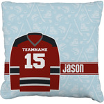 Hockey Faux-Linen Throw Pillow 16" (Personalized)