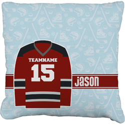 Hockey Faux-Linen Throw Pillow 26" (Personalized)