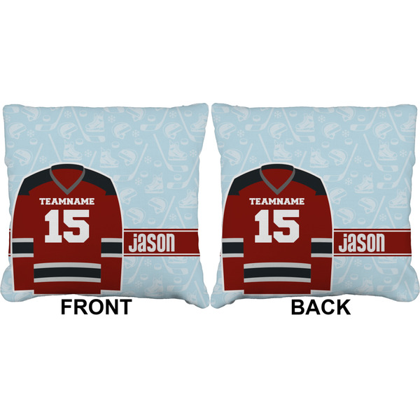 Hockey Burlap Pillow Approval