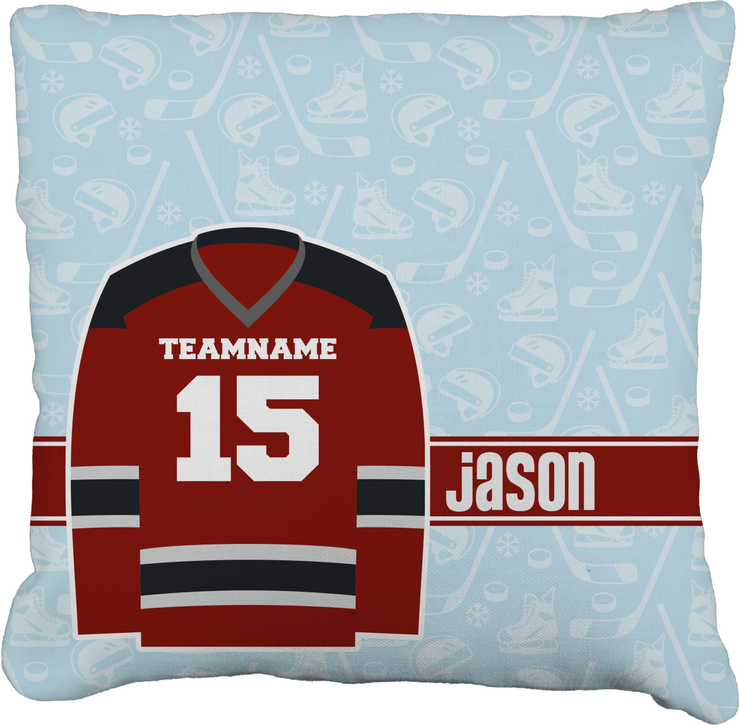 Custom Hockey FauxLinen Throw Pillow (Personalized) YouCustomizeIt