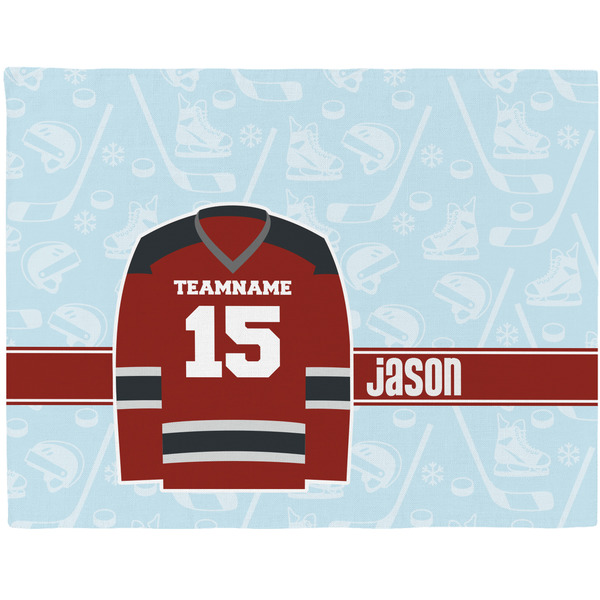 Custom Hockey Woven Fabric Placemat - Twill w/ Name and Number