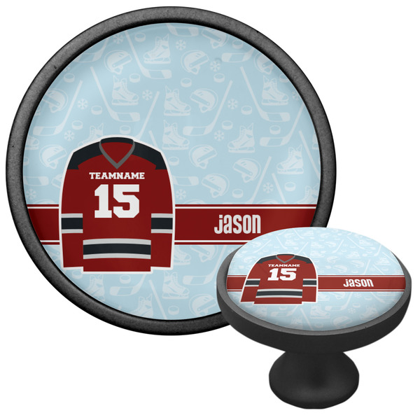 Hockey Cabinet Knob - Black - Multi Angle