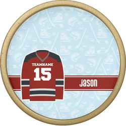 Hockey Cabinet Knob - Gold (Personalized)