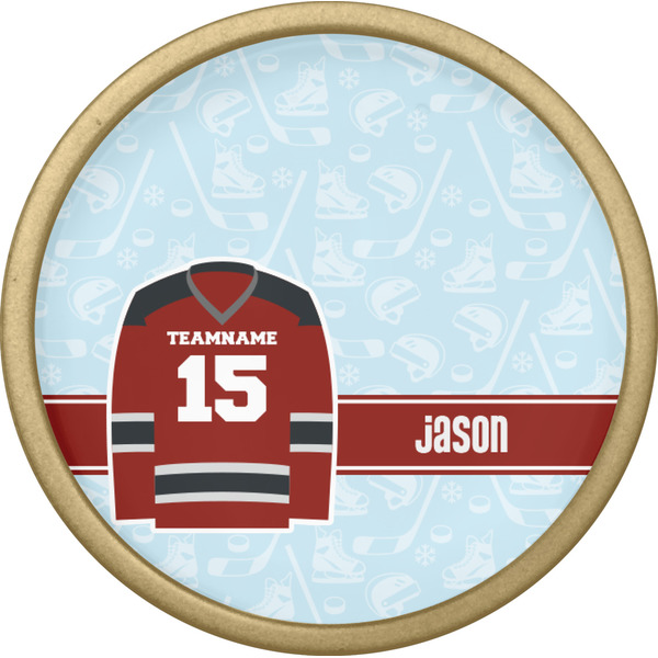 Hockey Cabinet Knob - Gold - Front