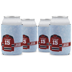 Hockey Can Cooler (12 oz) - Set of 4 w/ Name and Number