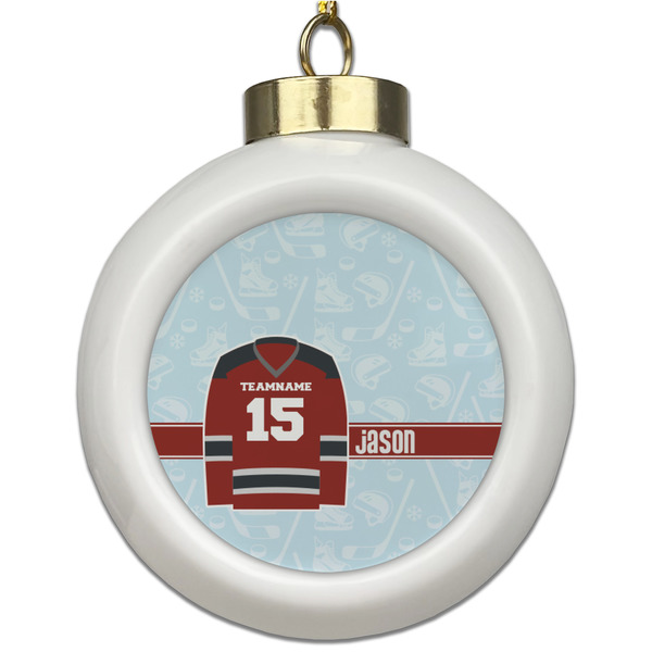 Custom Hockey Ceramic Ball Ornament (Personalized)