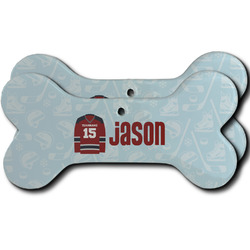 Hockey Ceramic Dog Ornament - Front & Back w/ Name and Number
