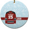 Hockey Ceramic Flat Ornament - Circle (Front)
