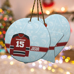 Hockey Ceramic Ornament w/ Name and Number