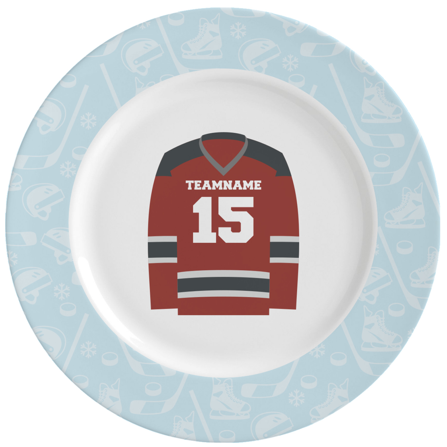 Hockey Ceramic Dinner Plates (Set of 4) (Personalized) YouCustomizeIt