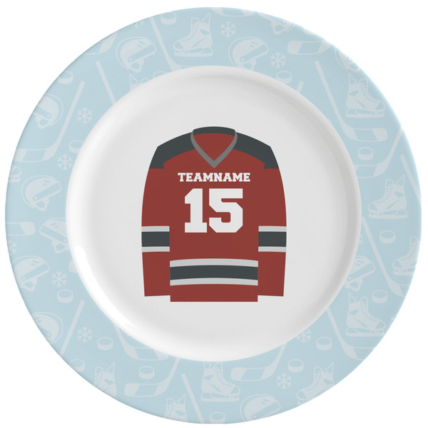 Custom Hockey Ceramic Dinner Plates (Set of 4) (Personalized)