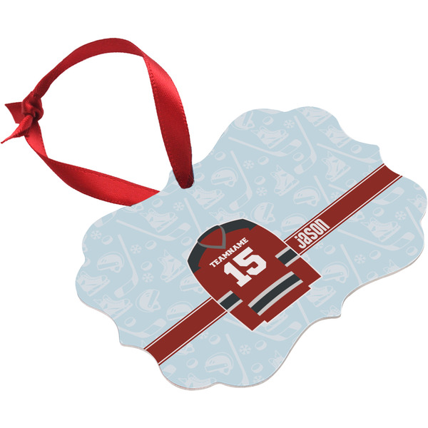 Hockey Christmas Ornament (Angle View)