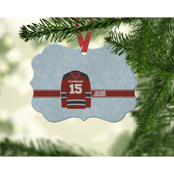 Hockey Christmas Ornament (On Tree)
