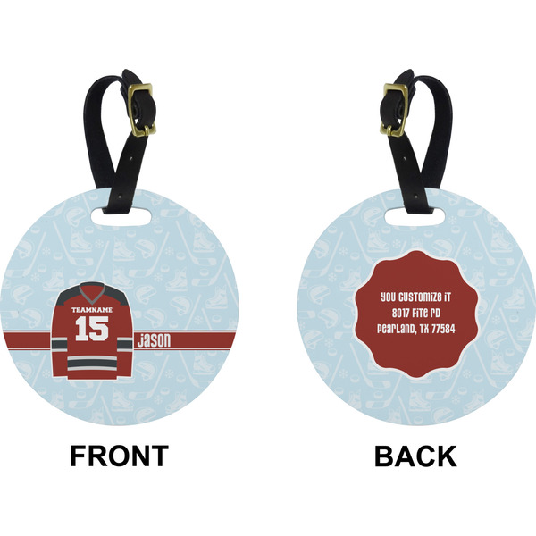 Hockey Circle Luggage Tag (Front + Back)