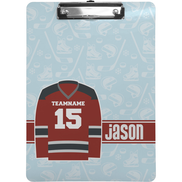 Custom Hockey Clipboard (Letter Size) (Personalized)