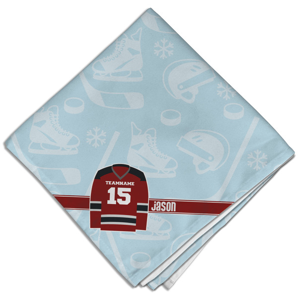 Custom Hockey Cloth Dinner Napkin - Single w/ Name and Number
