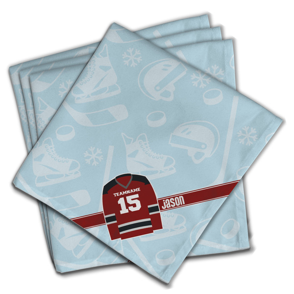 Custom Hockey Cloth Napkins (Set of 4) (Personalized)