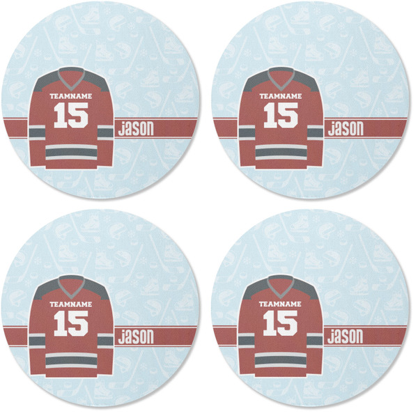 Hockey Coaster Round Rubber Back - Apvl